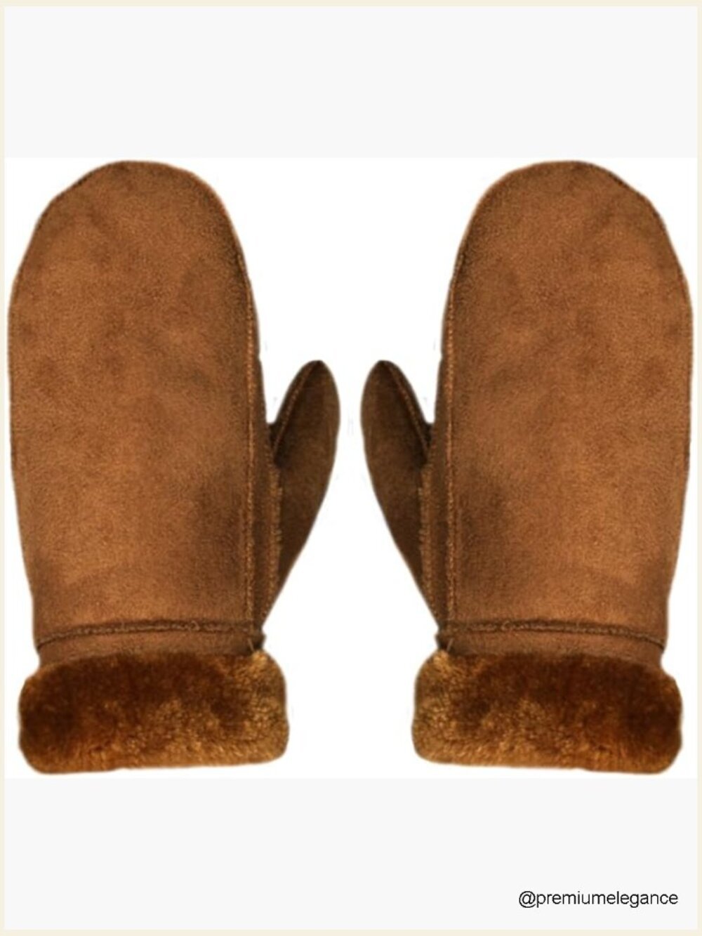 Winter Suede Leather Gloves with Fleece Lining, One Size